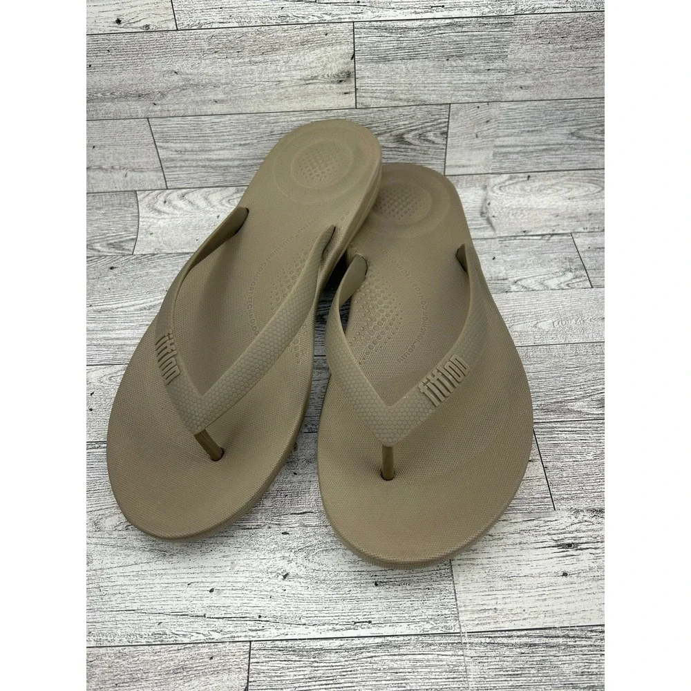 FitFlop iQushion Ergonomic Flip Flops‎ Men Tan Brown Comfort Sandals US 11 EU 44